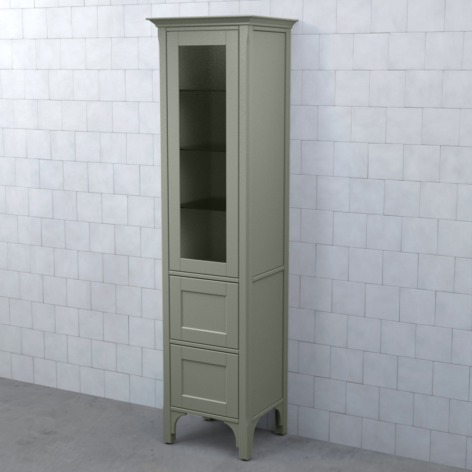 Högskåp Björbo Badrum Saga Vitrinlucka